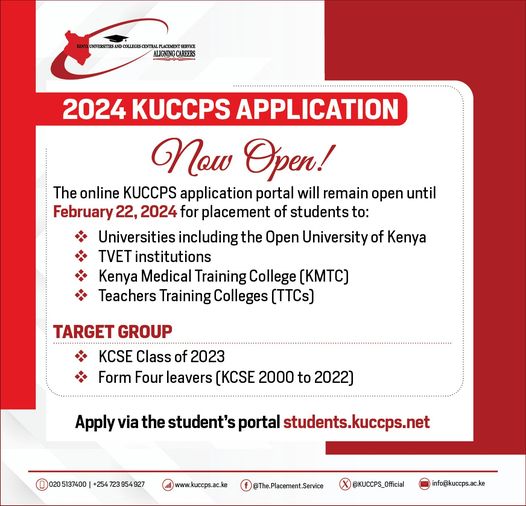 kuccps application deadline