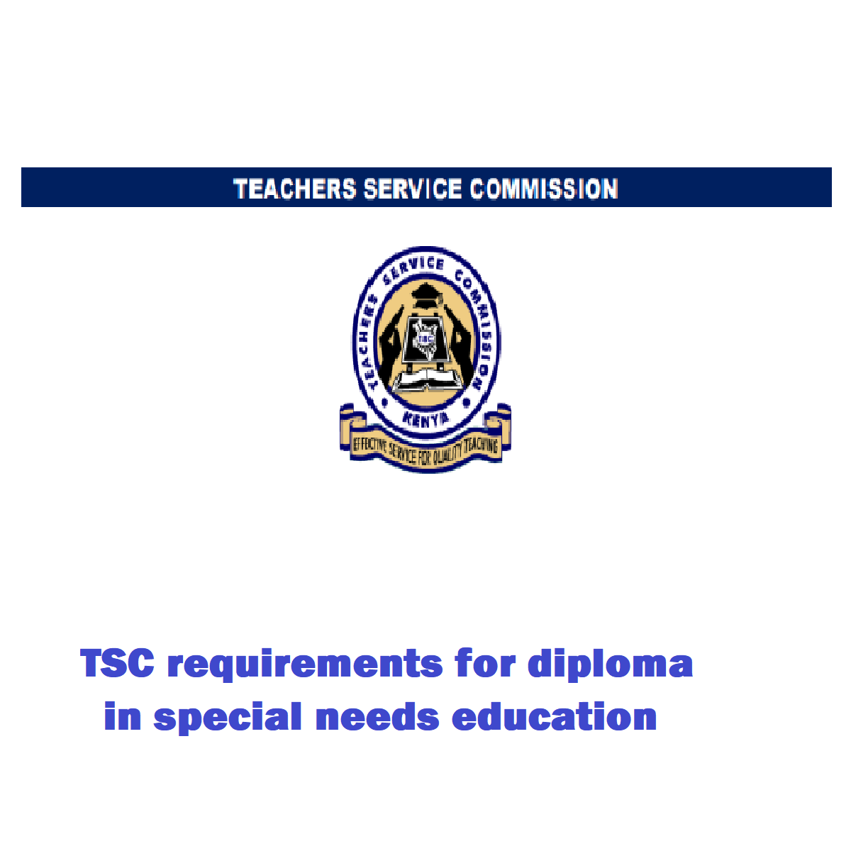 TSC requirements for diploma in special needs education