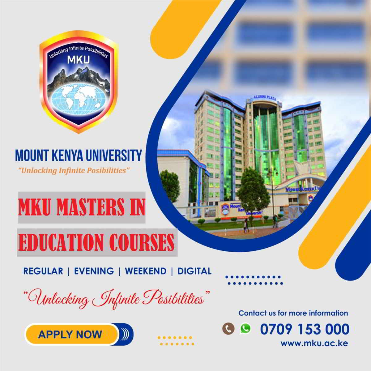 MKU Masters in education courses