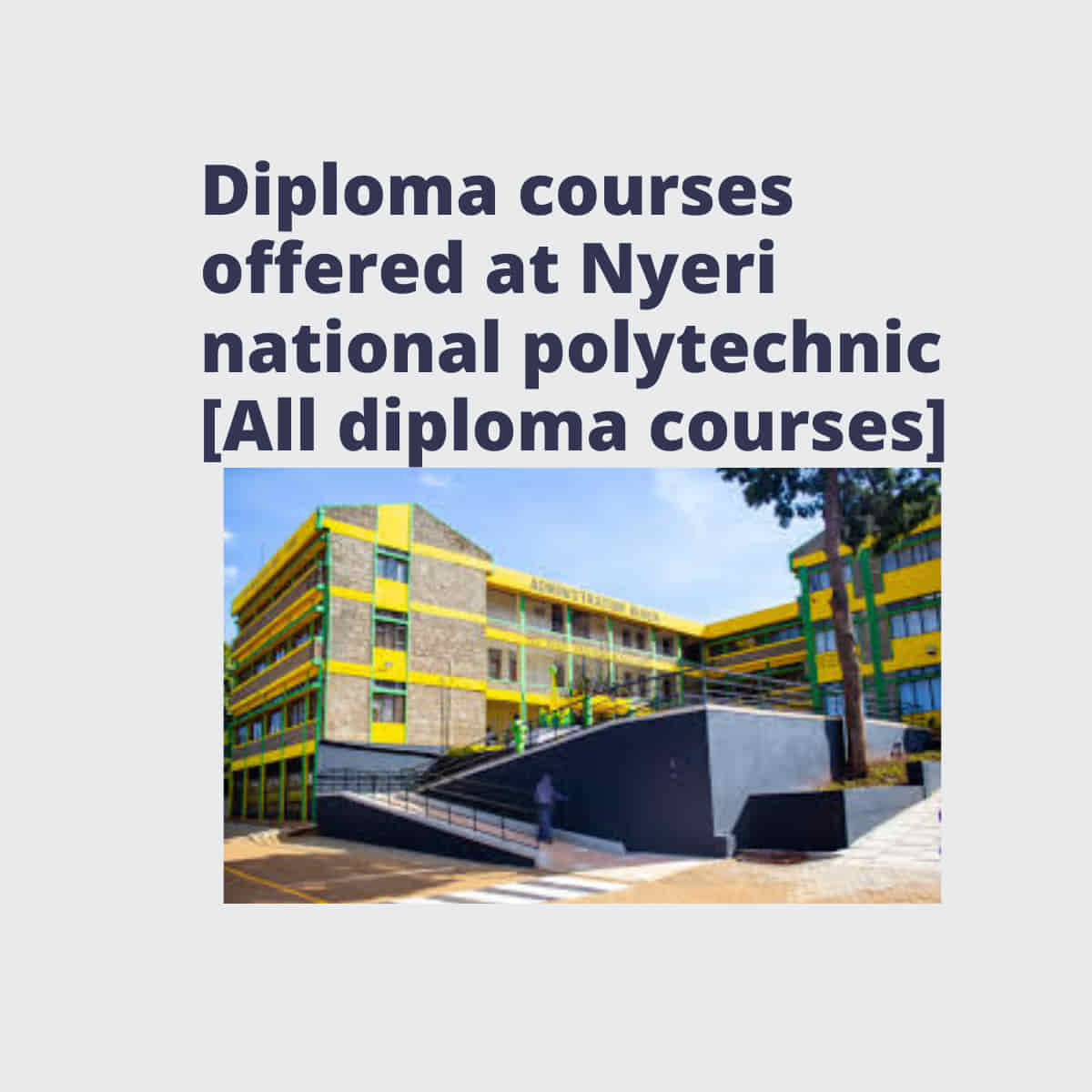 Diploma courses offered at Nyeri national polytechnic [All diploma courses]