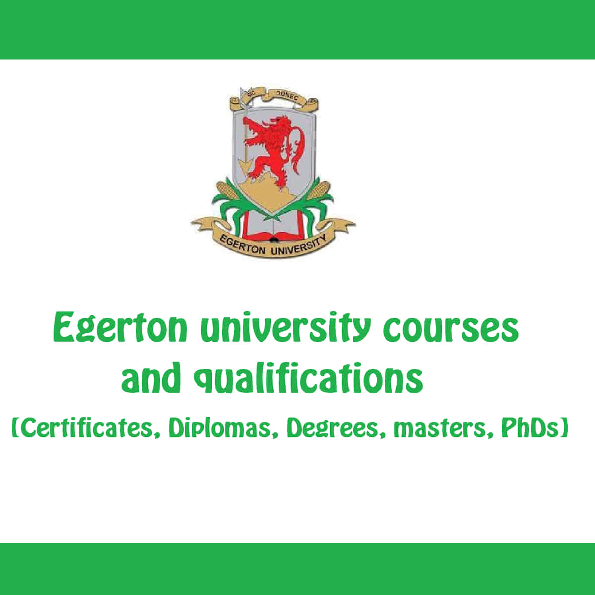 Egerton university courses and qualifications