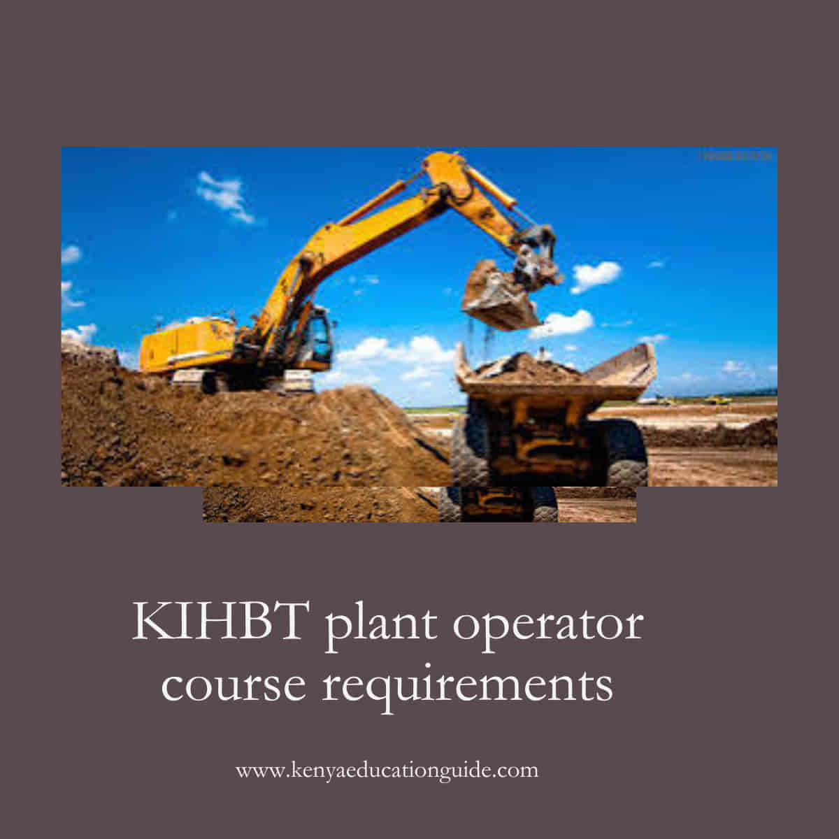 KIHBT plant operator course requirements