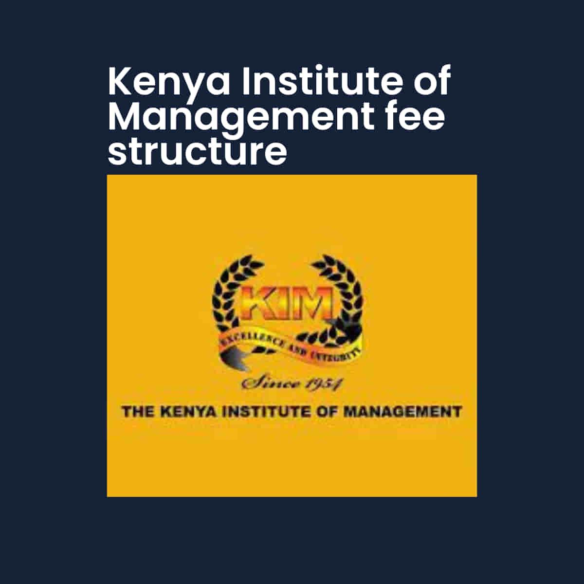 Kenya Institute of Management fee structure