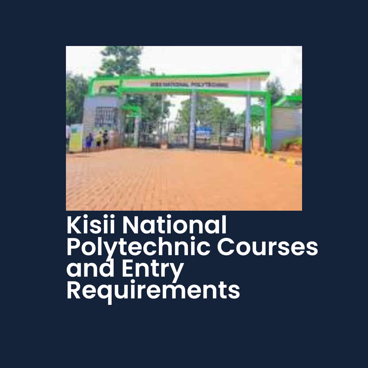 Kisii National Polytechnic courses and entry requirements
