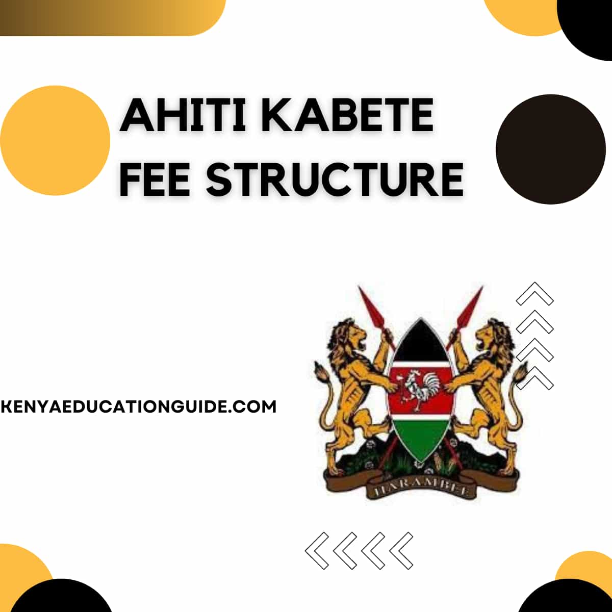 AHITI Kabete Fee Structure