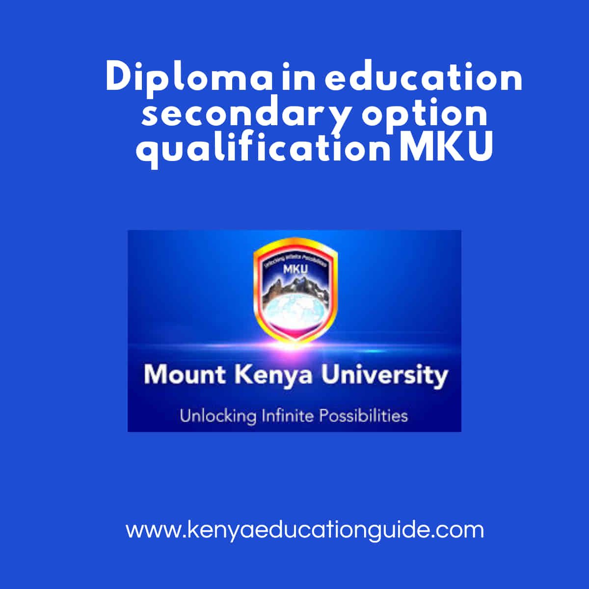 Diploma in education secondary option qualification MKU