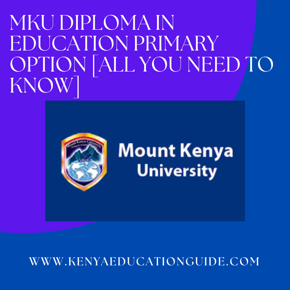 MKU diploma in education primary option